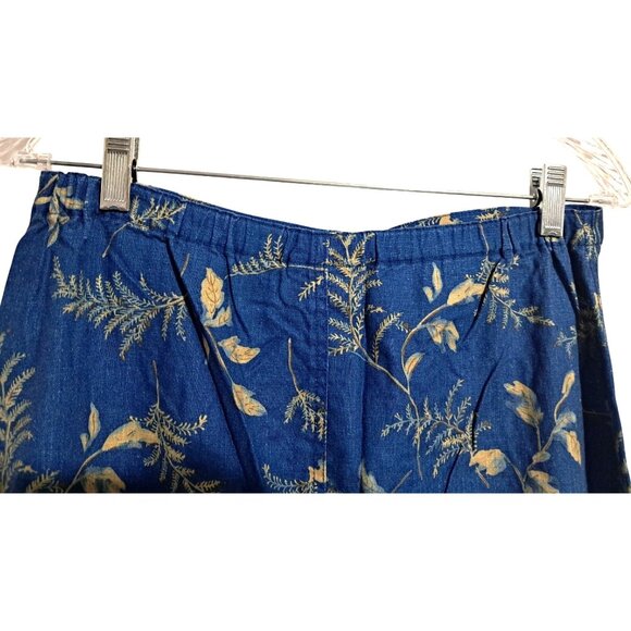 Vintage Liz Claiborne Lizwear 12 Petite A-Line Denim Skirt With Floral Print Ela - Picture 7 of 8